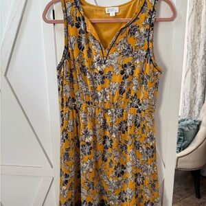 Market & Spruce Mustard Floral Midi Dress - Stitch Fix